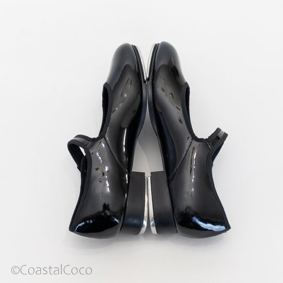 Capezio 3800 Women's 7.5 Tap Shoes Mary Jane Buckle Strap Tele Tone Patent Black - Picture 6 of 12
